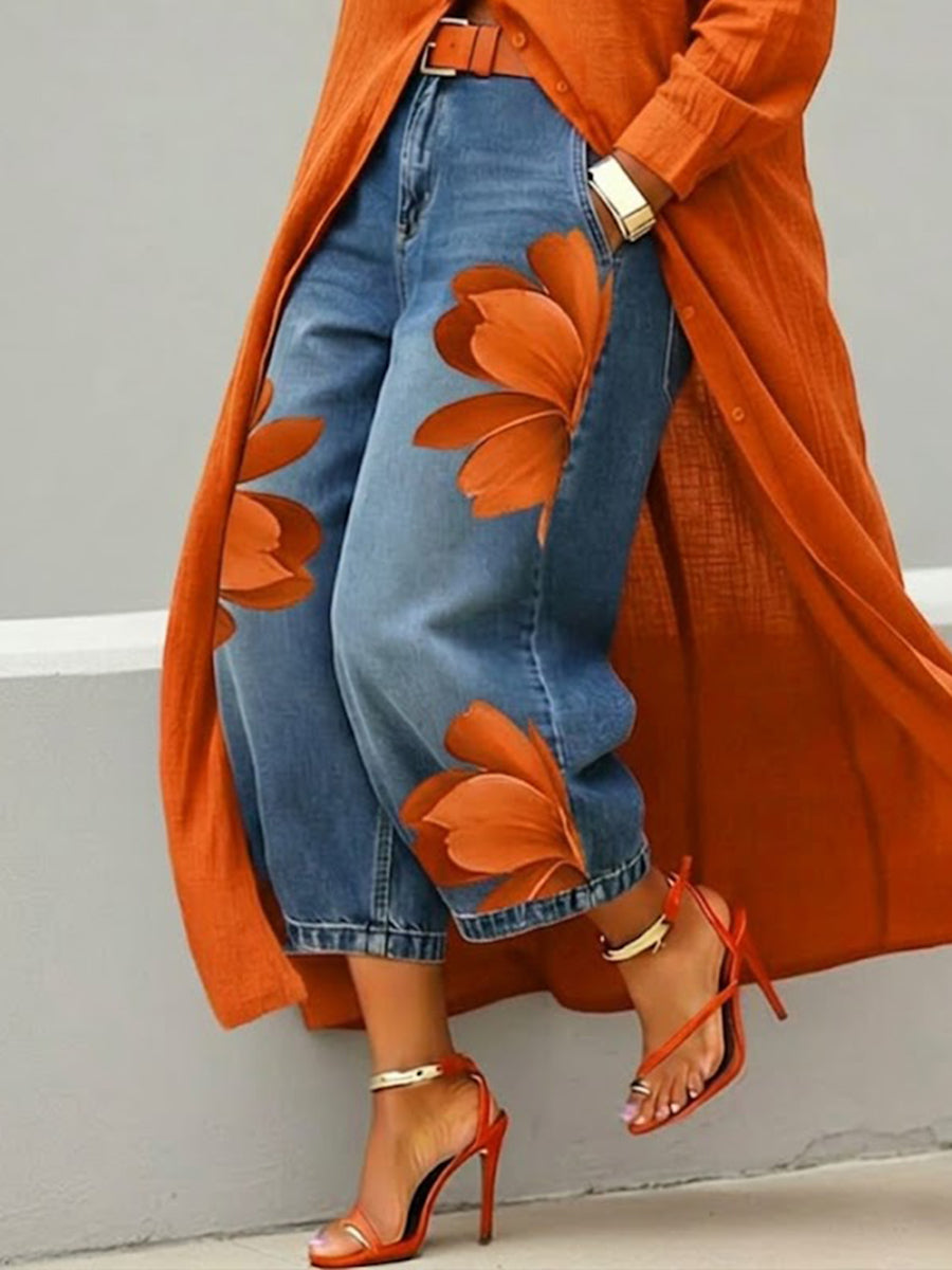 KIKI | Vaqueros con estampado artístico