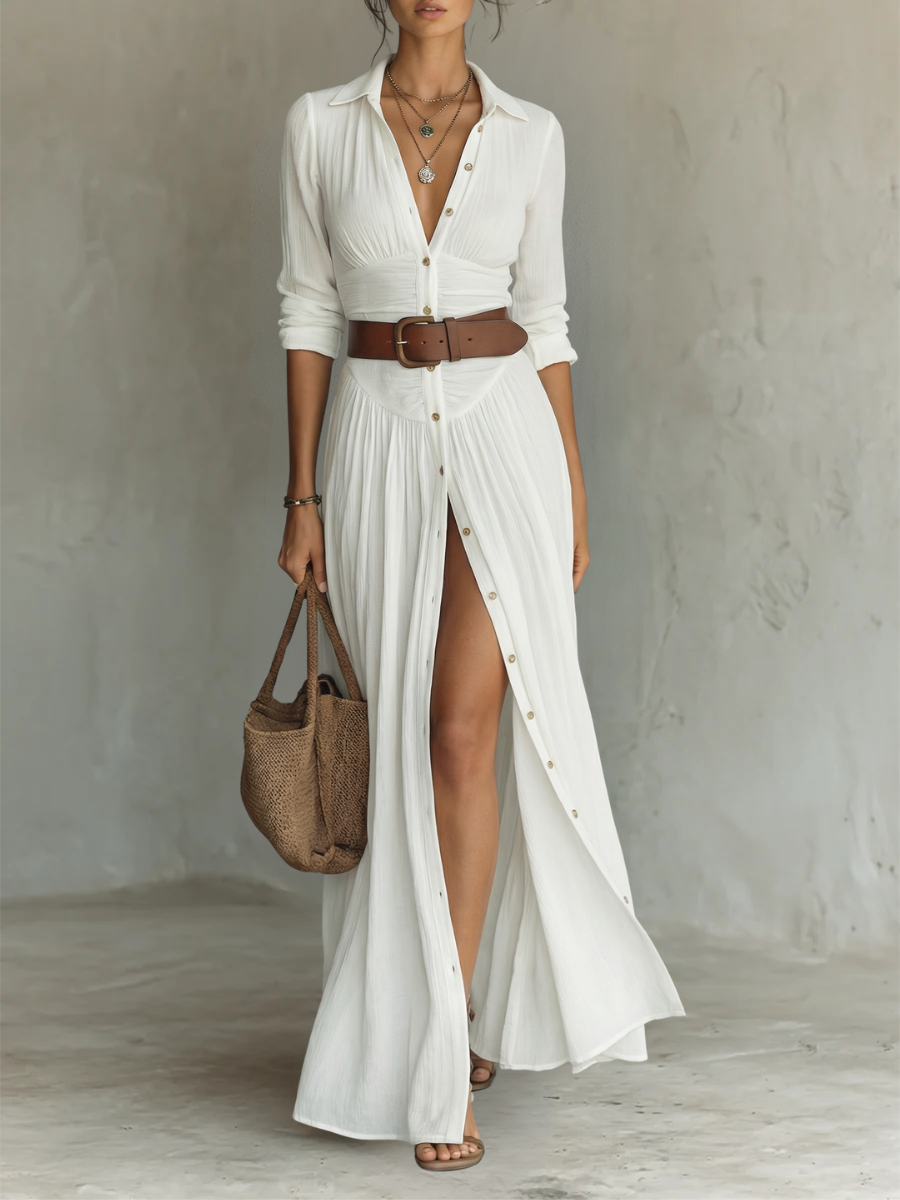 CARLA | Vestido maxi con cuello