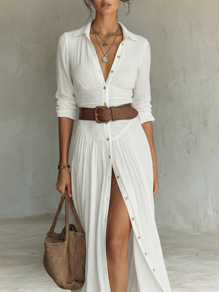 CARLA | Vestido maxi con cuello