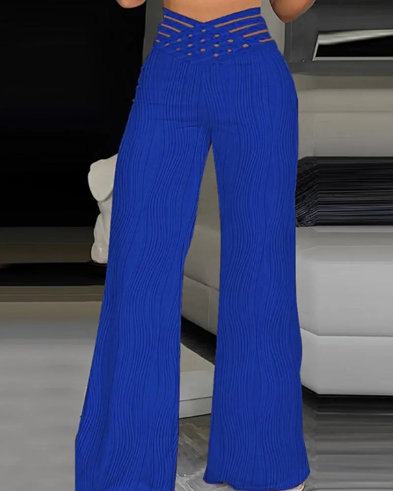 EMMA | Pantalones con cintura alta Crisscross