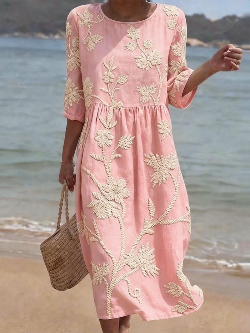 RACHEL | Vestido midi bordado