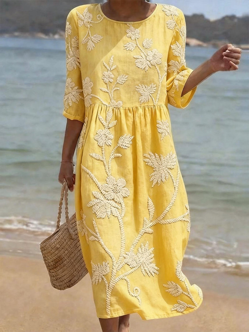 RACHEL | Vestido midi bordado