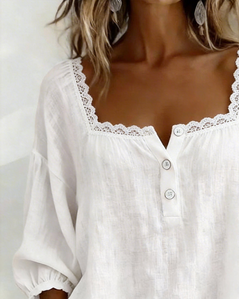CARLA | Blusa con cuello cuadrado