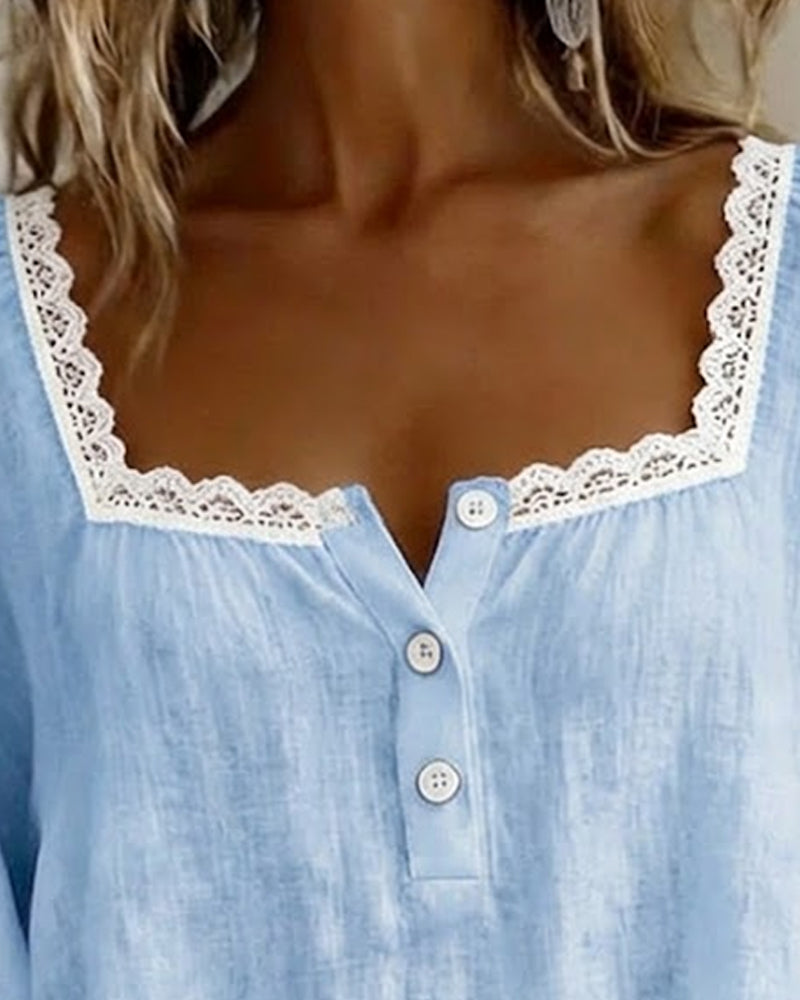 CARLA | Blusa con cuello cuadrado