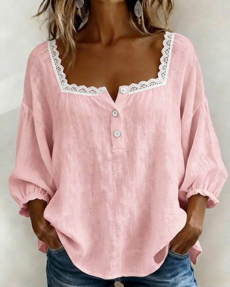 CARLA | Blusa con cuello cuadrado