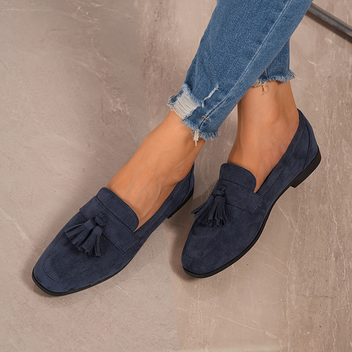 CARLA | Mocasines con tacón plano