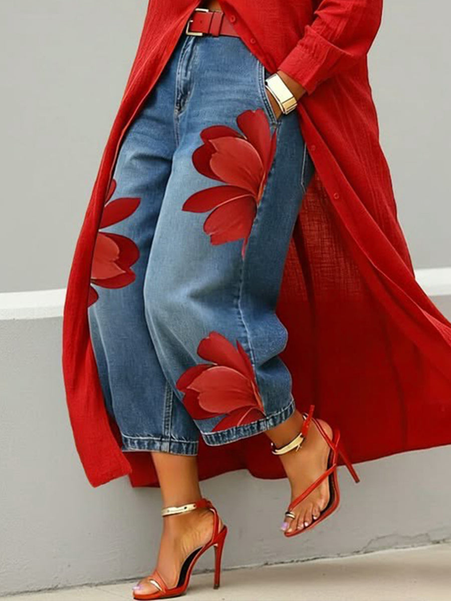 KIKI | Vaqueros con estampado artístico