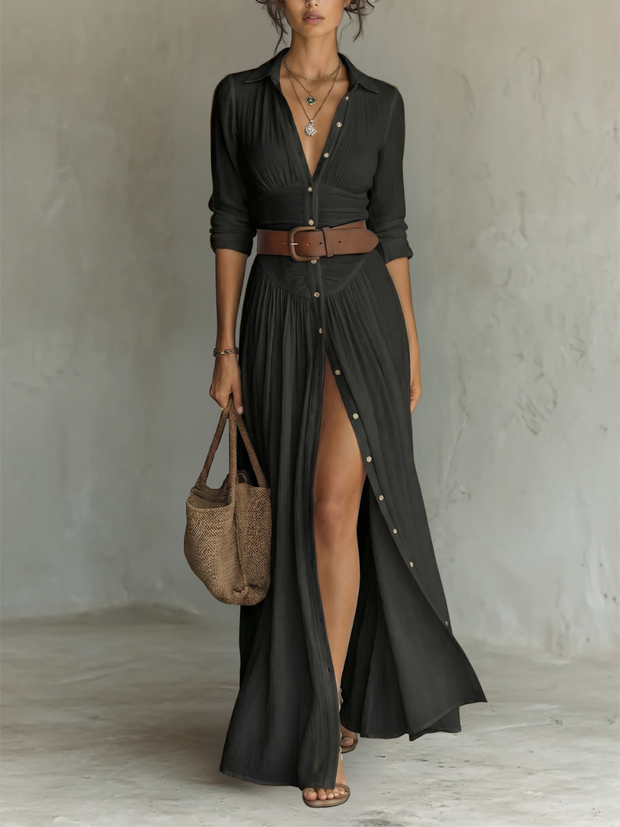 CARLA | Vestido maxi con cuello