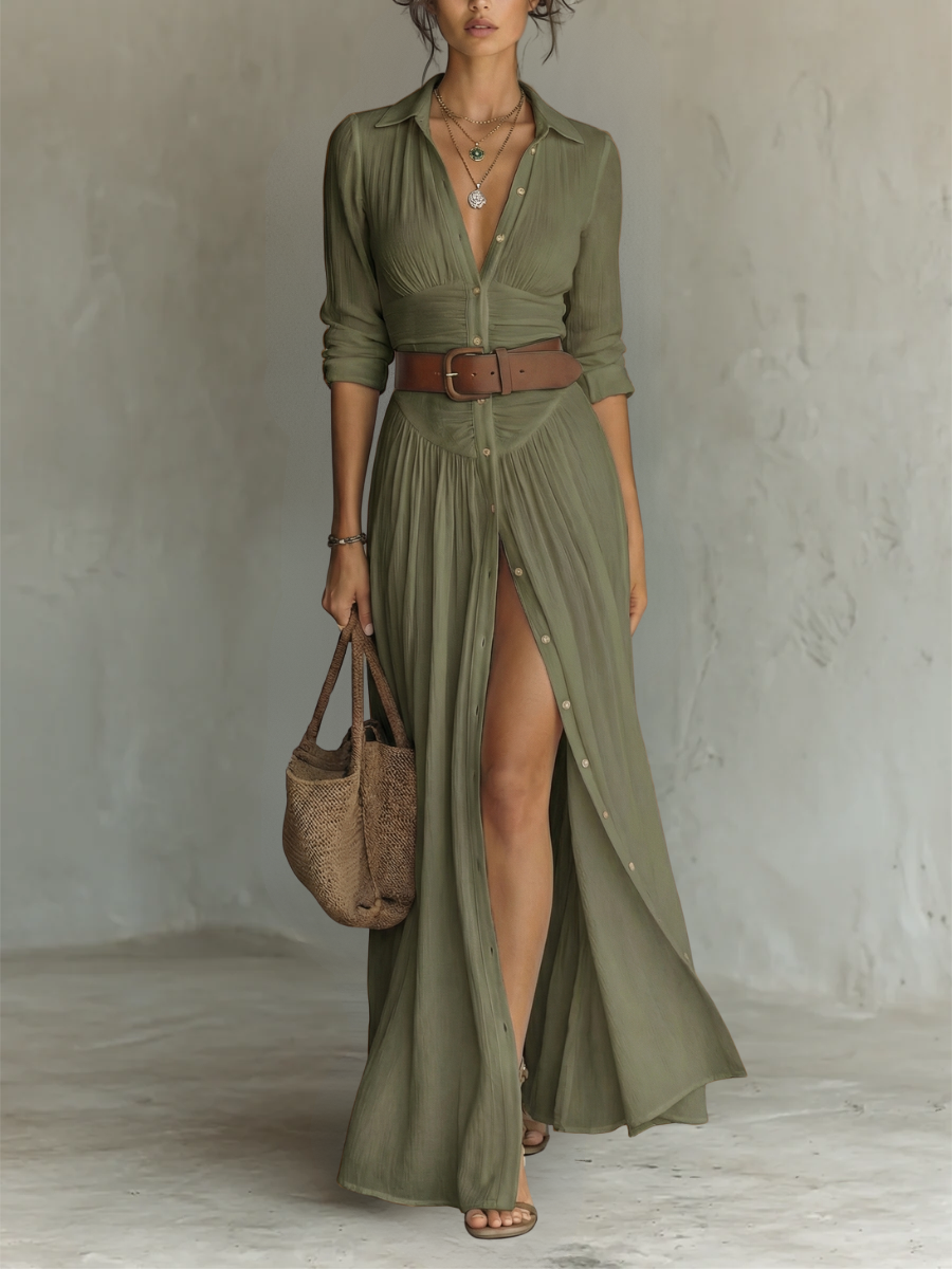 CARLA | Vestido maxi con cuello
