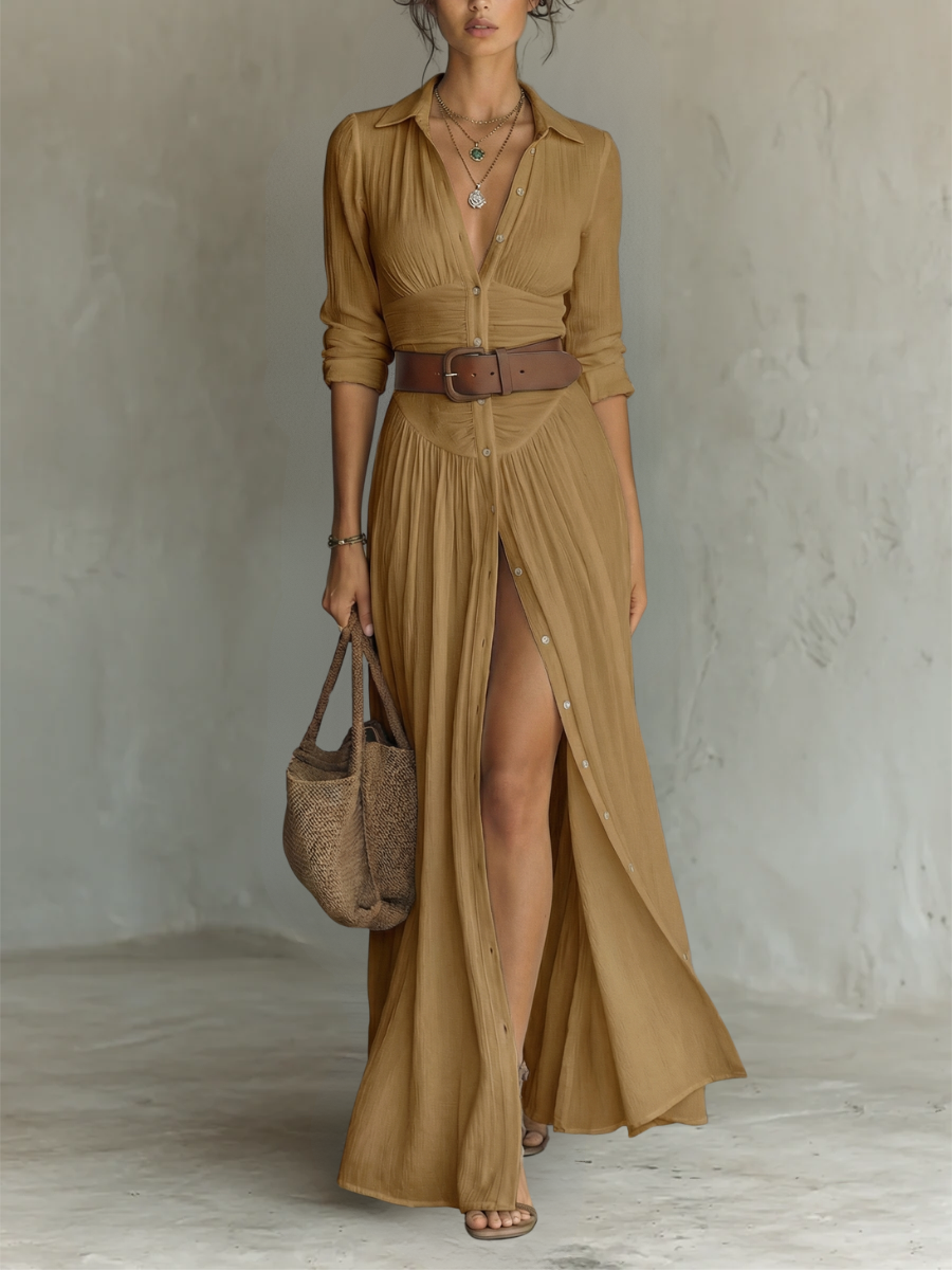 CARLA | Vestido maxi con cuello