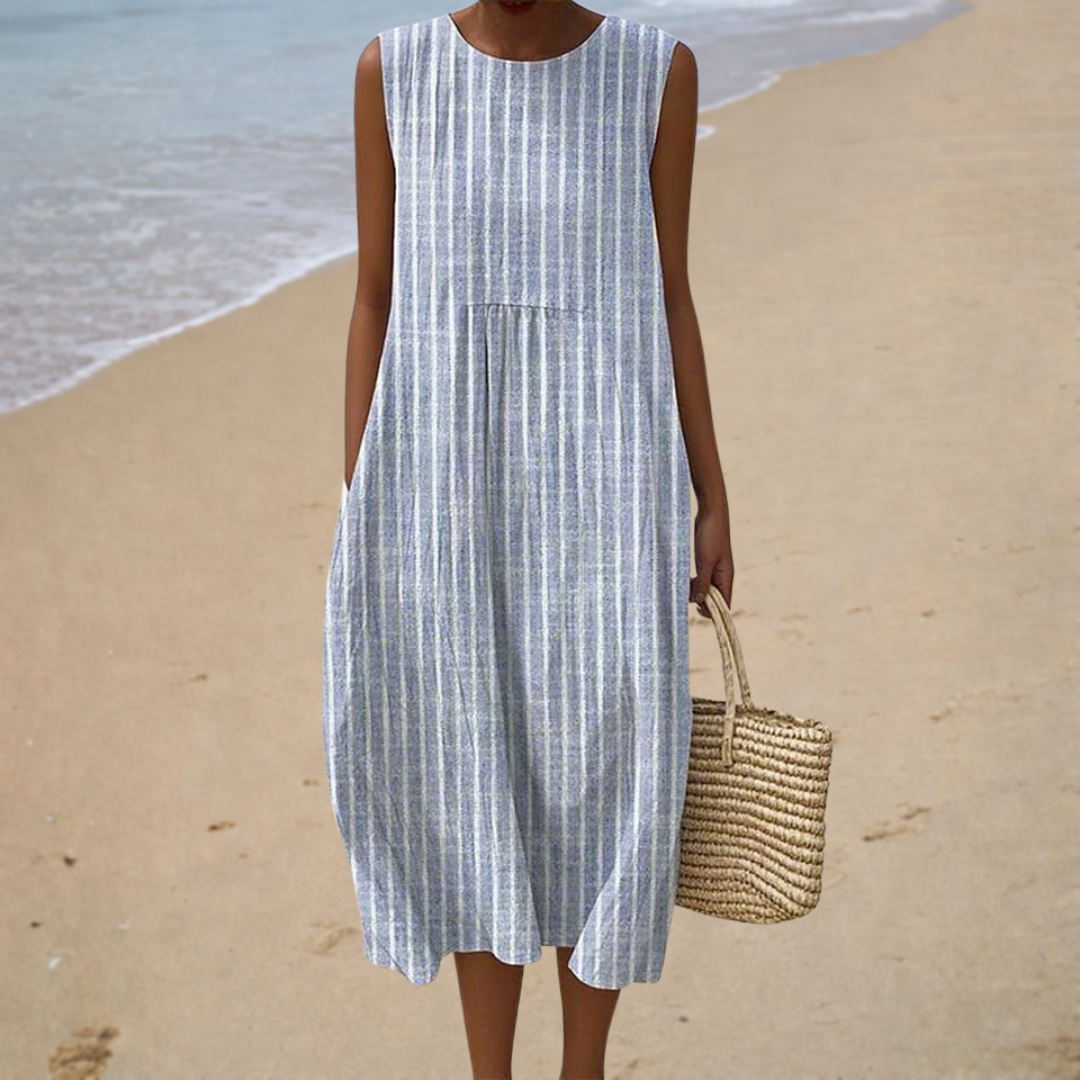 CLARA | Vestido midi rayado