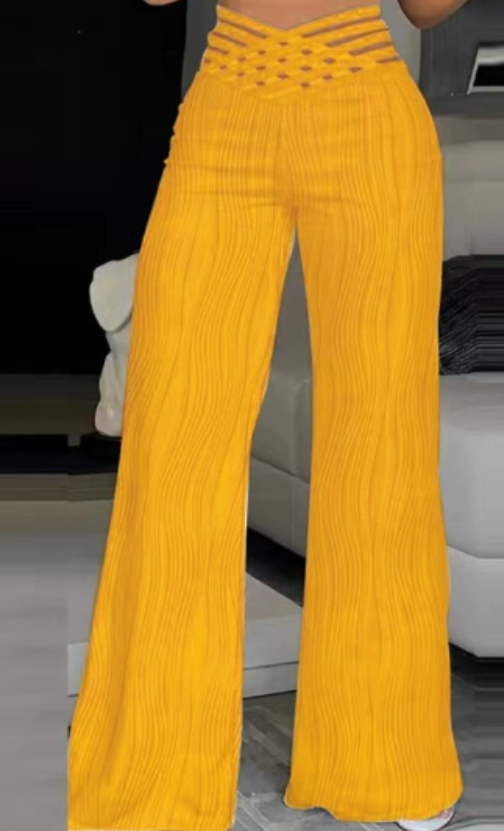 EMMA | Pantalones con cintura alta Crisscross