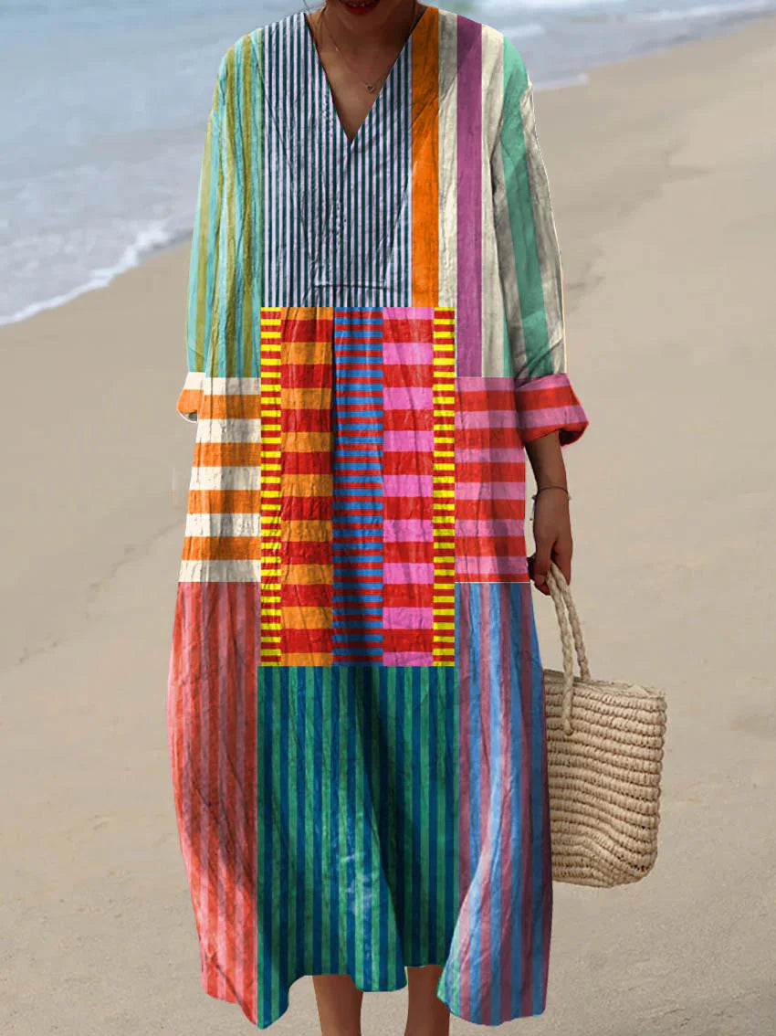 INAYA | Vestido maxi patchwork