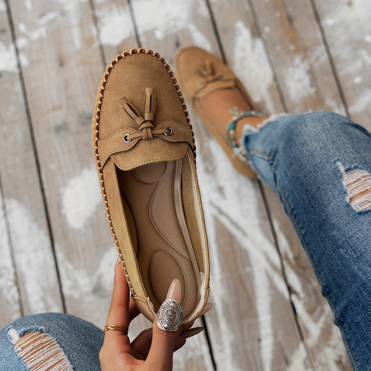 NADINE | Mocasines con detalle de flecos