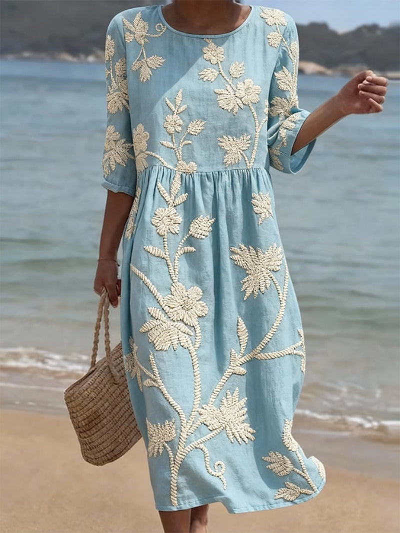RACHEL | Vestido midi bordado
