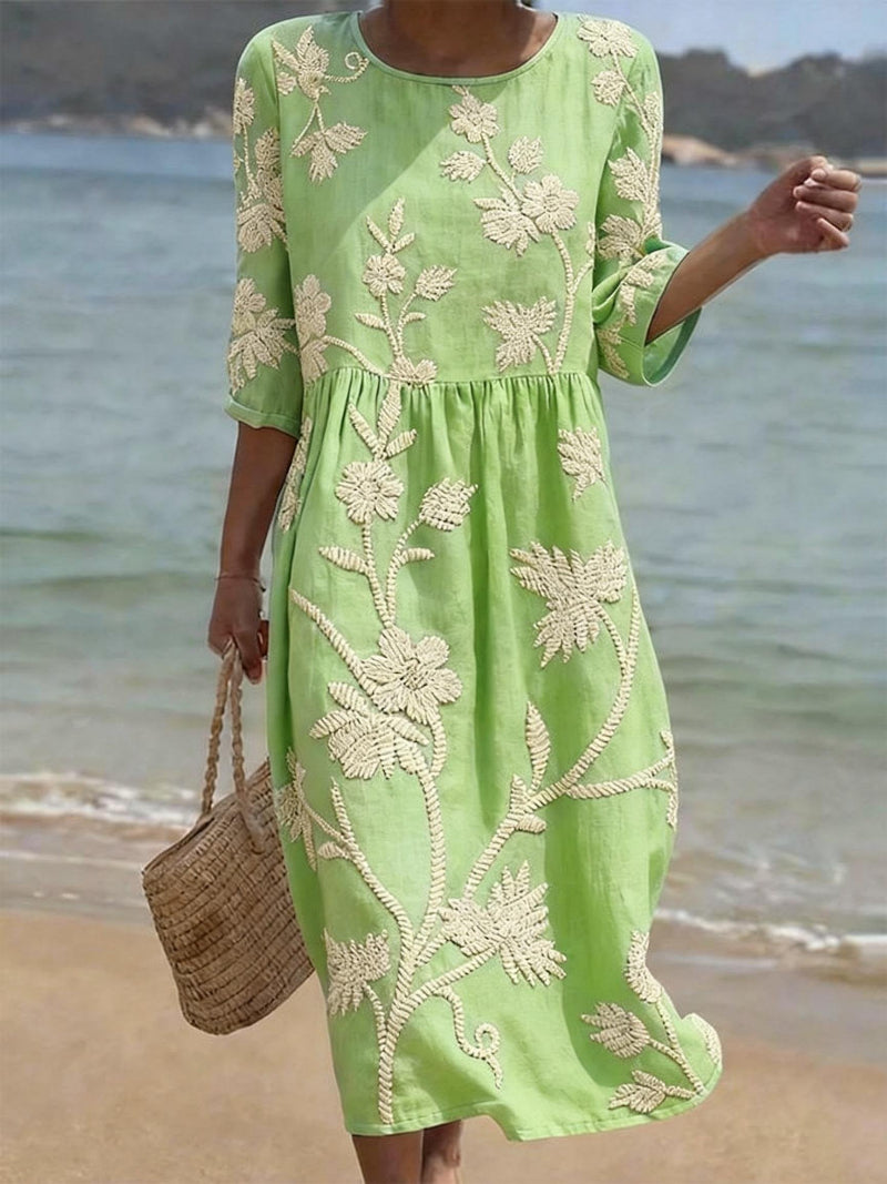RACHEL | Vestido midi bordado