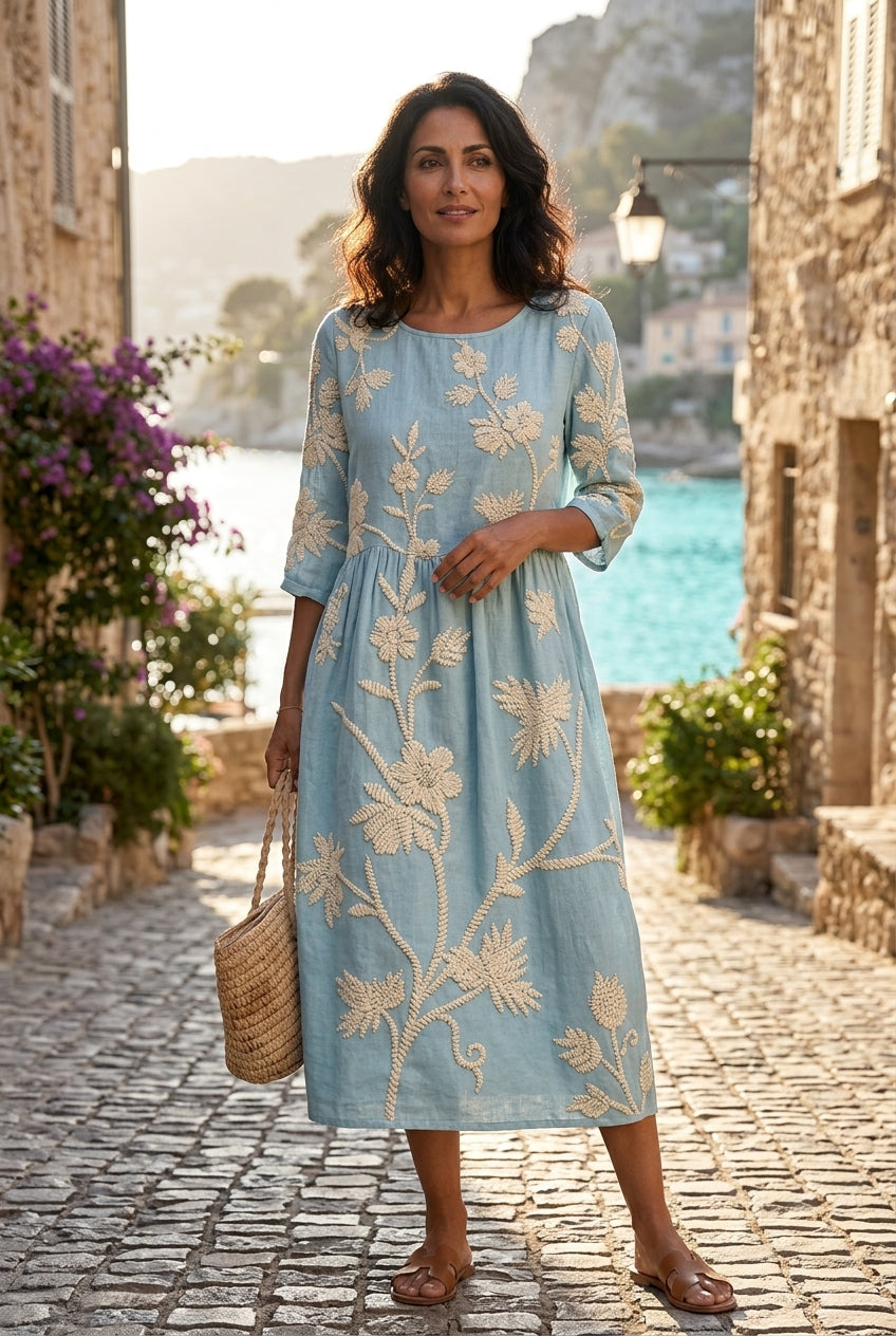 RACHEL | Vestido midi bordado